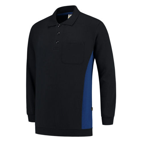 Tricolor Polosweater Bicolor navy-royal blue Tricolor Polosweater Bicolor navy-royal blue