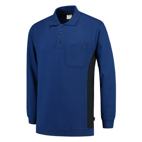 Tricolor Polosweater Bicolor royal blue-navy Tricolor Polosweater Bicolor royal blue-navy