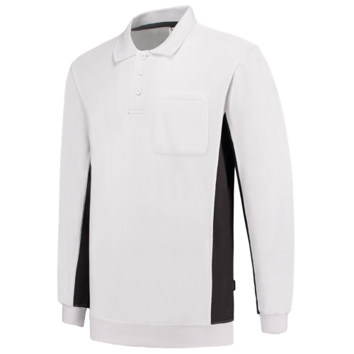 Tricolor Polosweater Bicolor wit-zwart Tricolor Polosweater Bicolor wit-zwart