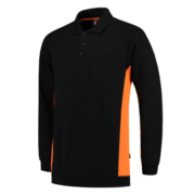 Tricolor Polosweater Bicolor zwart-oranje