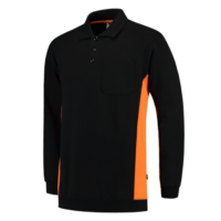 Tricolor Polosweater Bicolor zwart-oranje