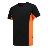 Tricolor T-shirt Bicolor zwart-oranje